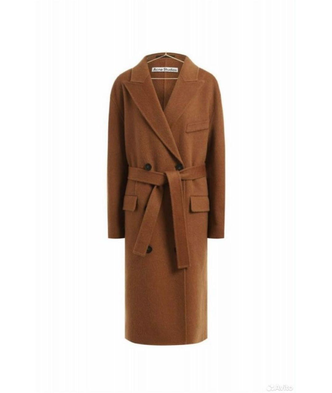 ACNE STUDIOS Коричневое шерстяное пальто, фото 2