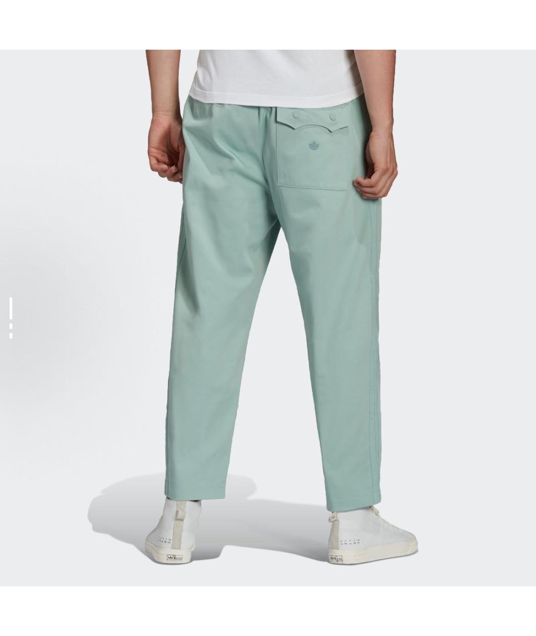 ADIDAS Салатовые хлопковые повседневные брюки, фото 2
