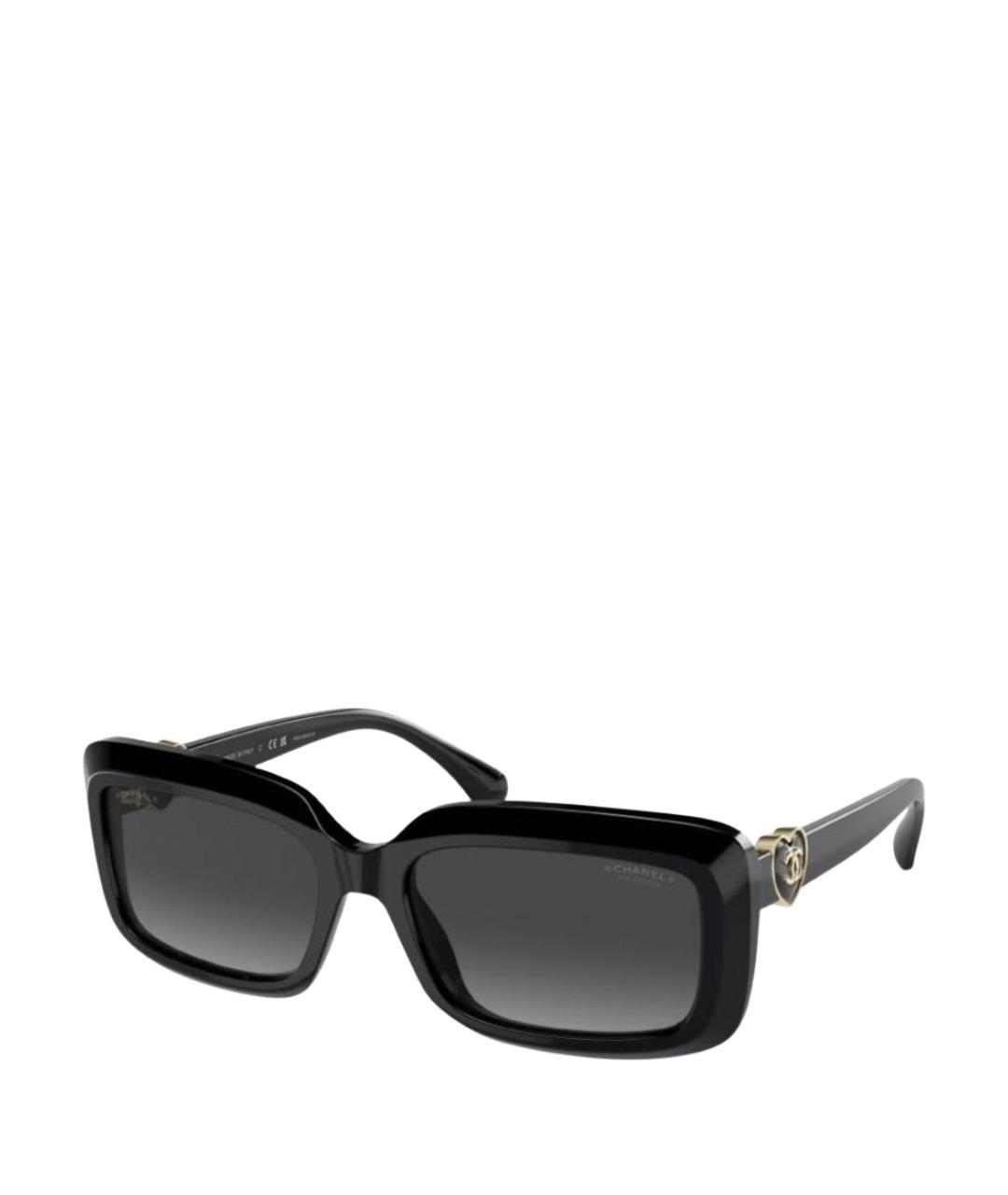 CHANEL Черные пластиковые солнцезащитные очки, фото 1