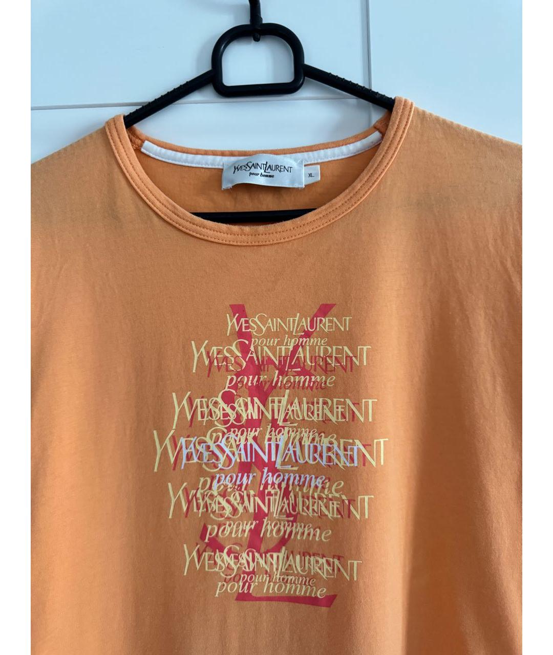 YVES SAINT LAURENT VINTAGE Оранжевая футболка, фото 3