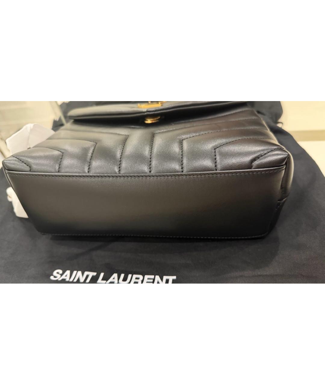 SAINT LAURENT Черная кожаная сумка через плечо, фото 5