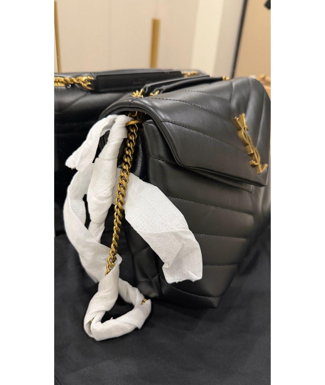 SAINT LAURENT Черная кожаная сумка через плечо, фото 3