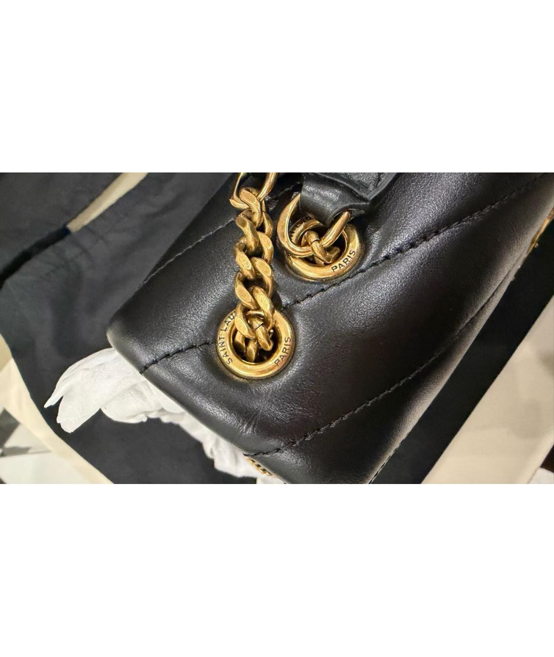 SAINT LAURENT Черная кожаная сумка через плечо, фото 4