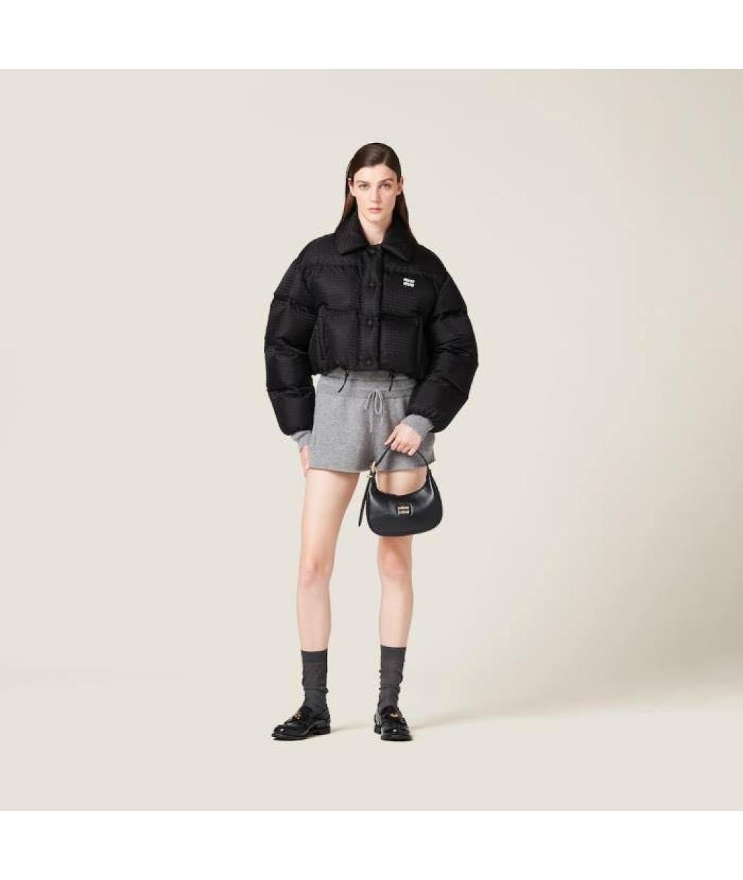 MIU MIU Черный полиамидовый пуховик, фото 6