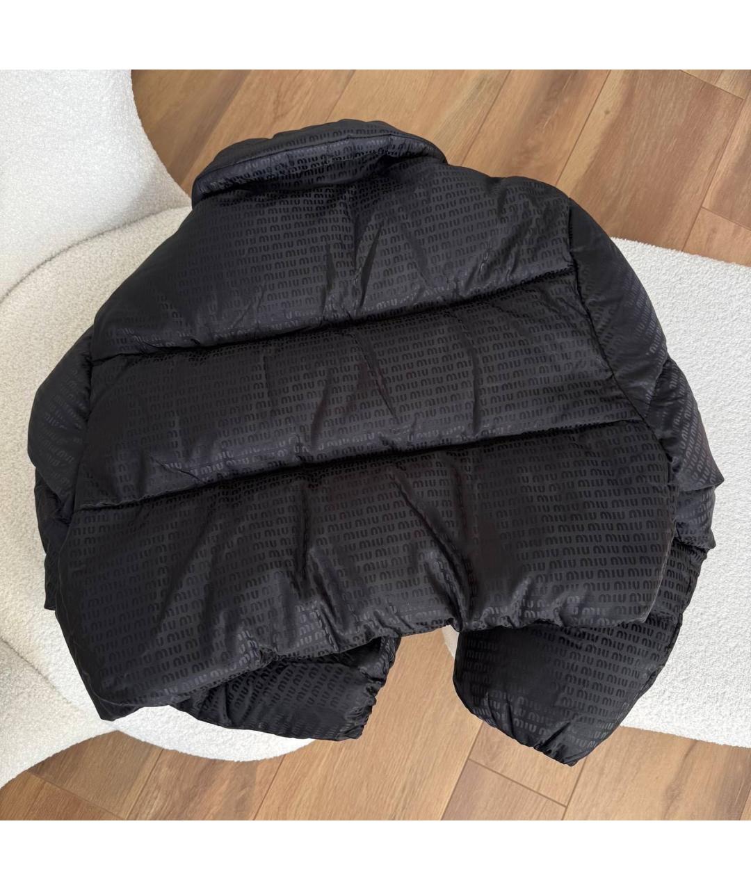 MIU MIU Черный полиамидовый пуховик, фото 3