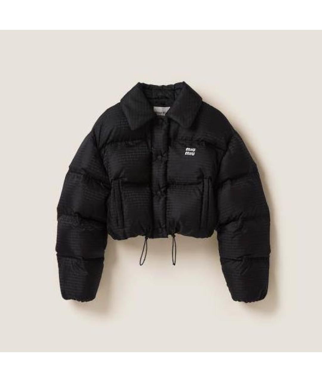 MIU MIU Черный полиамидовый пуховик, фото 7