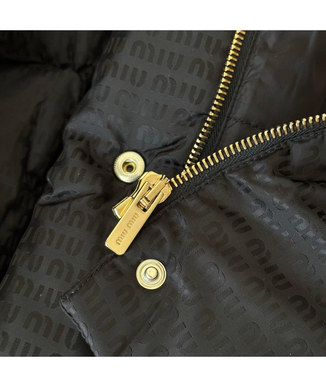 MIU MIU Черный полиамидовый пуховик, фото 5