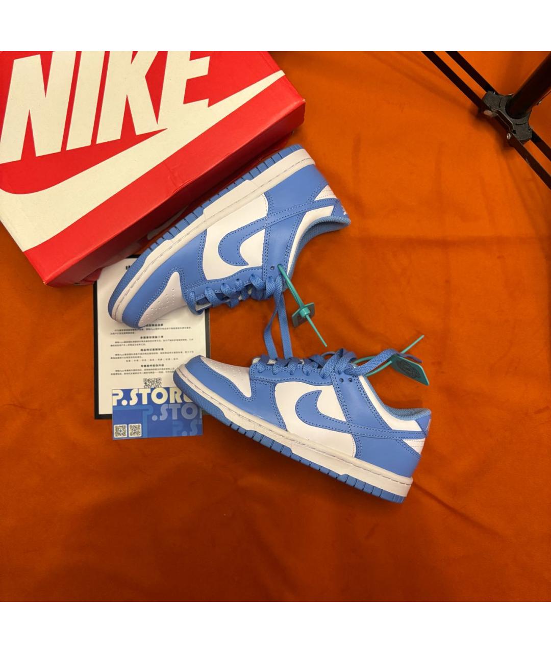 NIKE Голубые кожаные кроссовки, фото 5