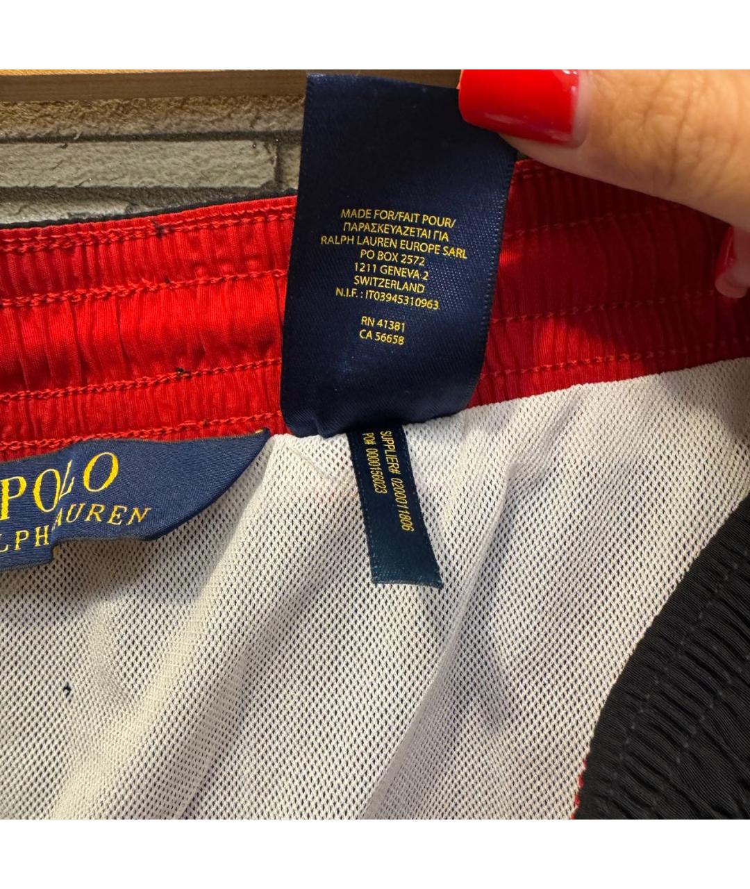 POLO RALPH LAUREN Черные полиэстеровые шорты, фото 7