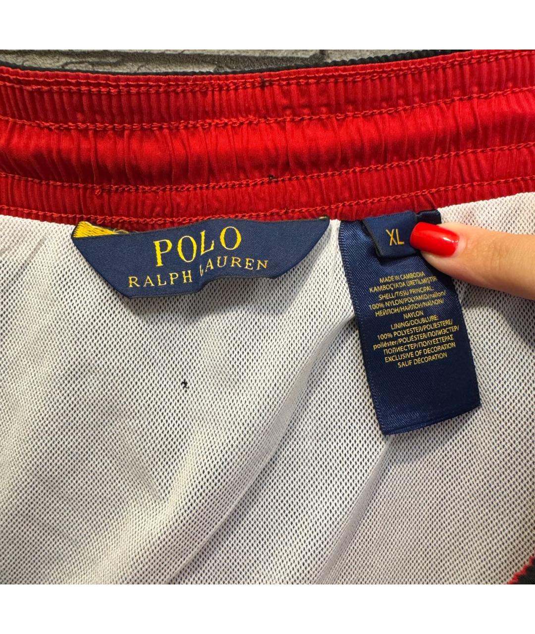 POLO RALPH LAUREN Черные полиэстеровые шорты, фото 3