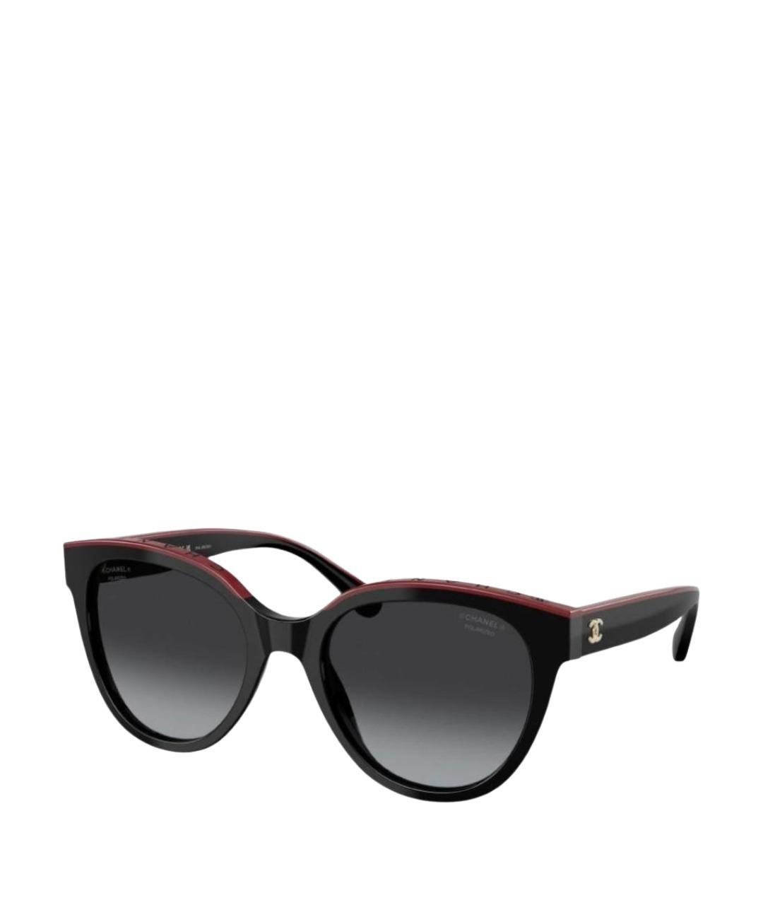 CHANEL Черные пластиковые солнцезащитные очки, фото 1