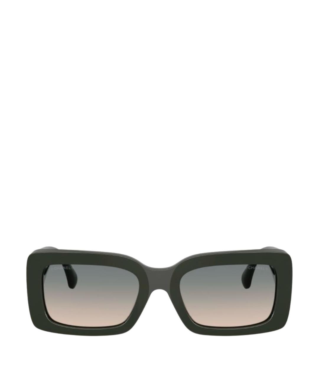 CHANEL Зеленые пластиковые солнцезащитные очки, фото 1
