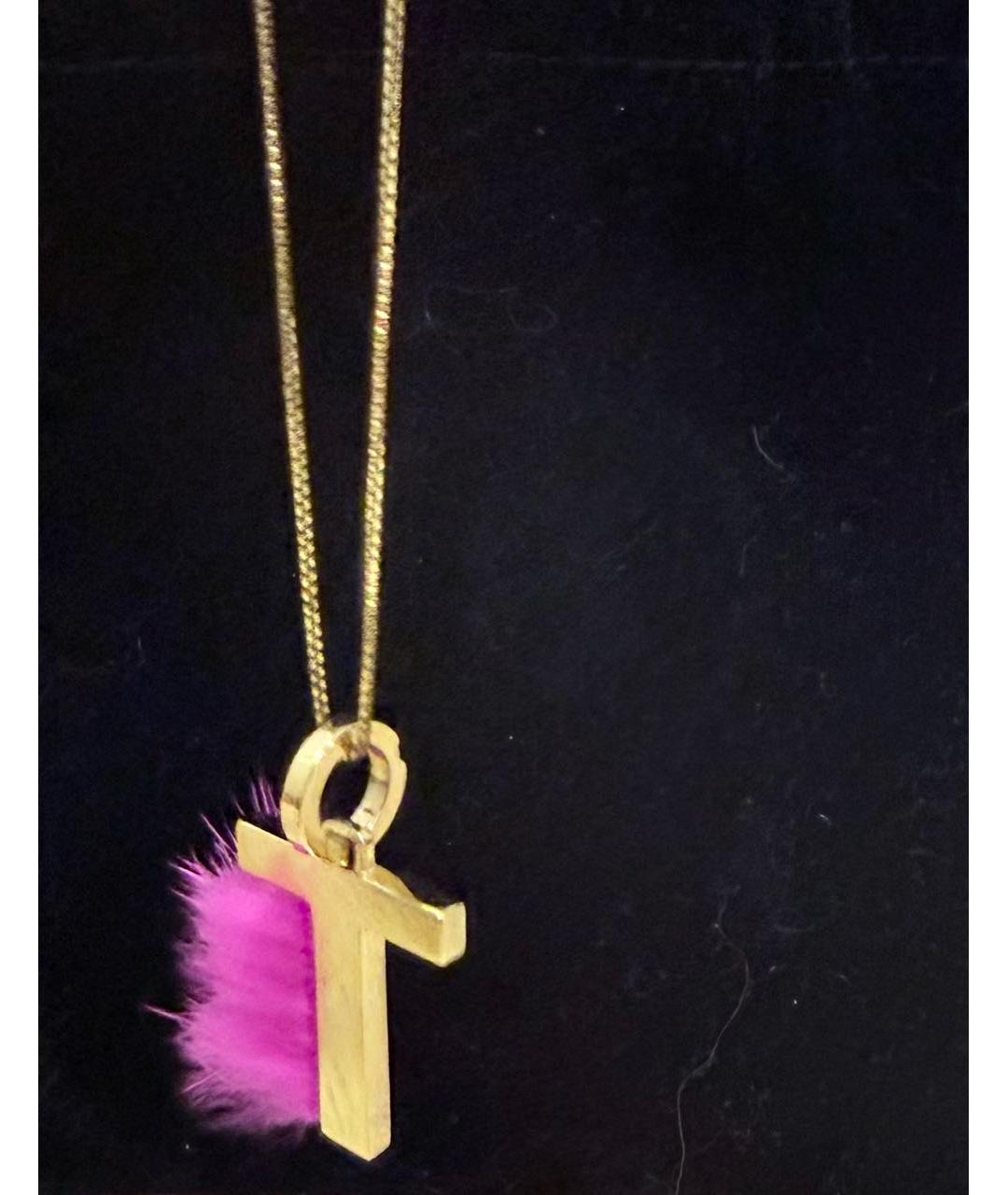 FENDI Золотая латунная подвеска, фото 4