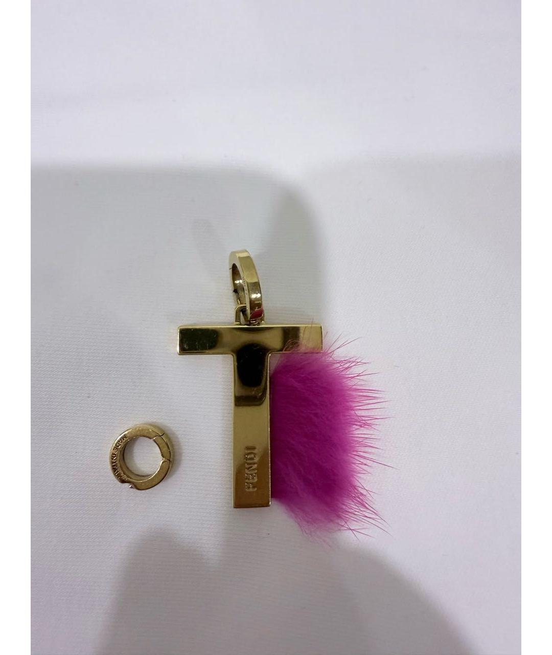 FENDI Золотая латунная подвеска, фото 5