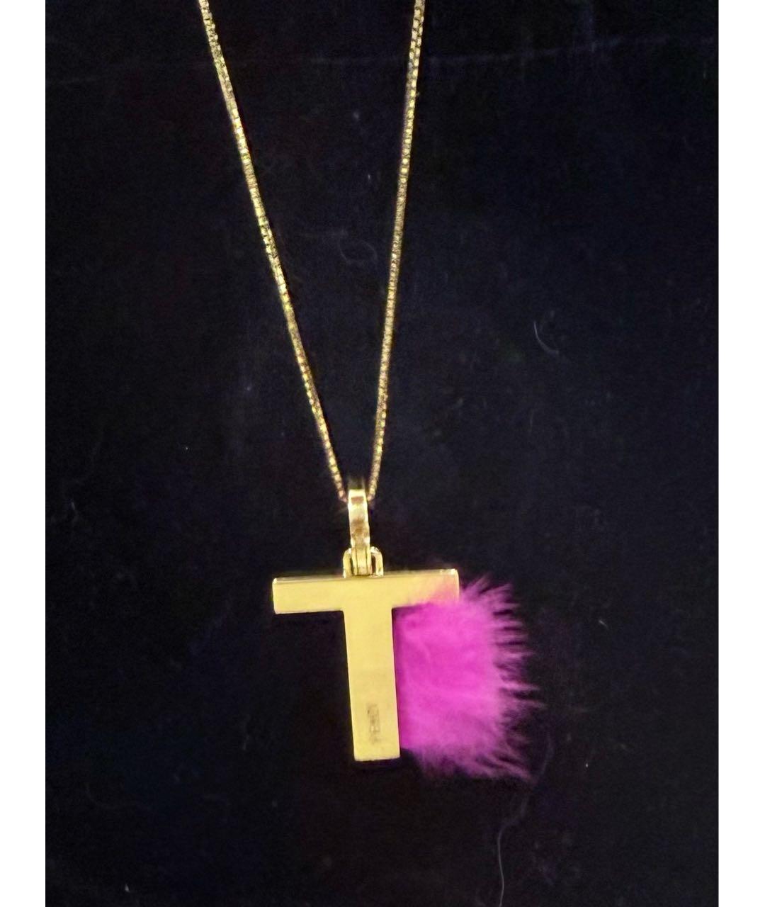 FENDI Золотая латунная подвеска, фото 3