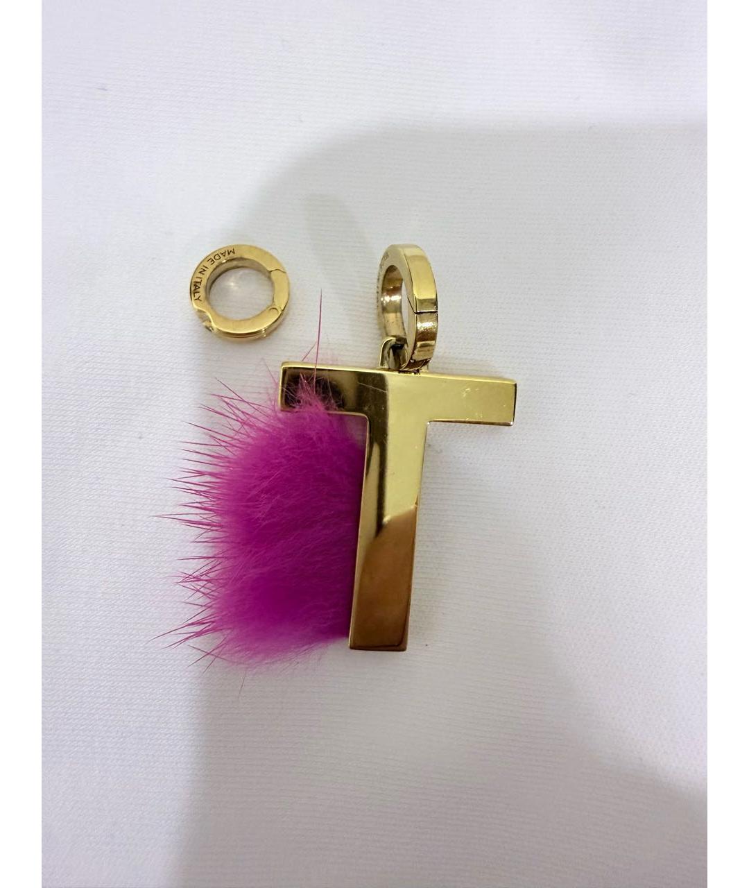 FENDI Золотая латунная подвеска, фото 2