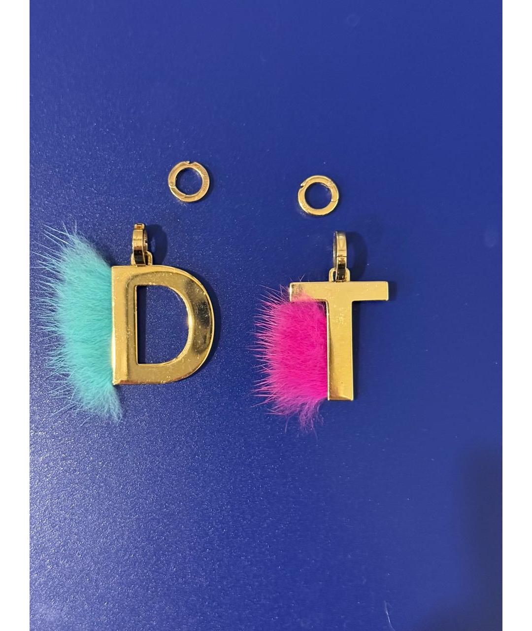 FENDI Золотая латунная подвеска, фото 7