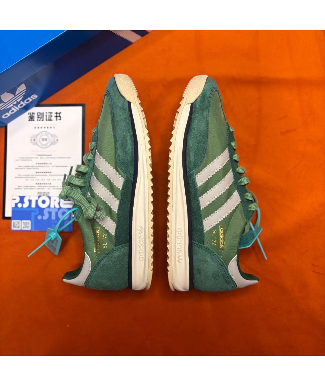 ADIDAS Зеленые замшевые низкие кроссовки / кеды, фото 5