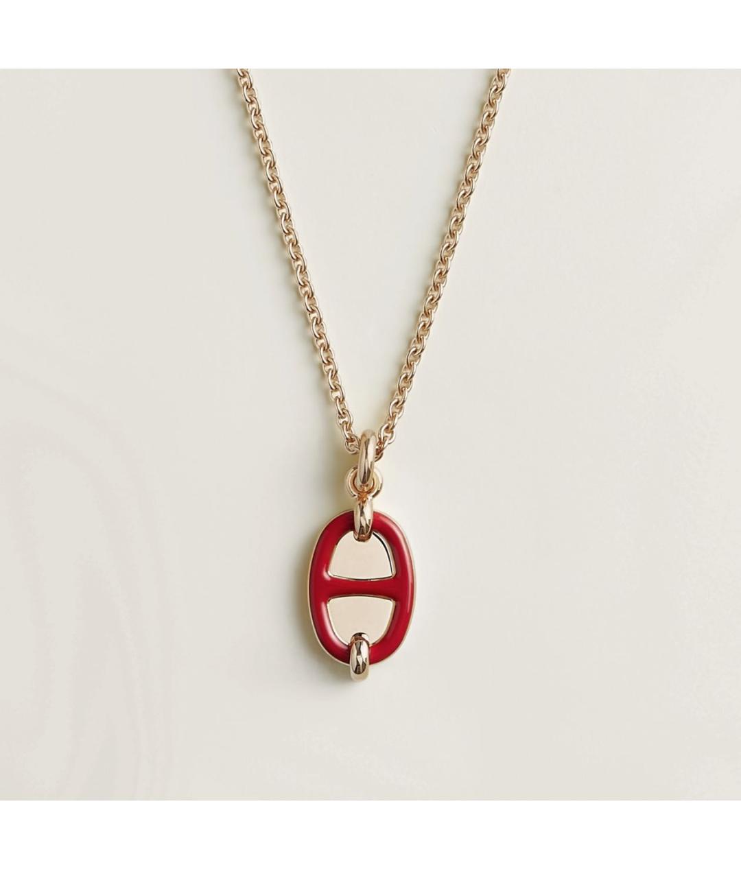 HERMES Бордовая металлическая подвеска, фото 4