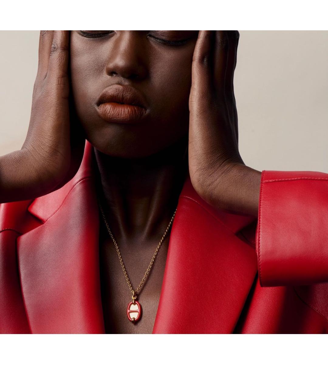 HERMES Бордовая металлическая подвеска, фото 3