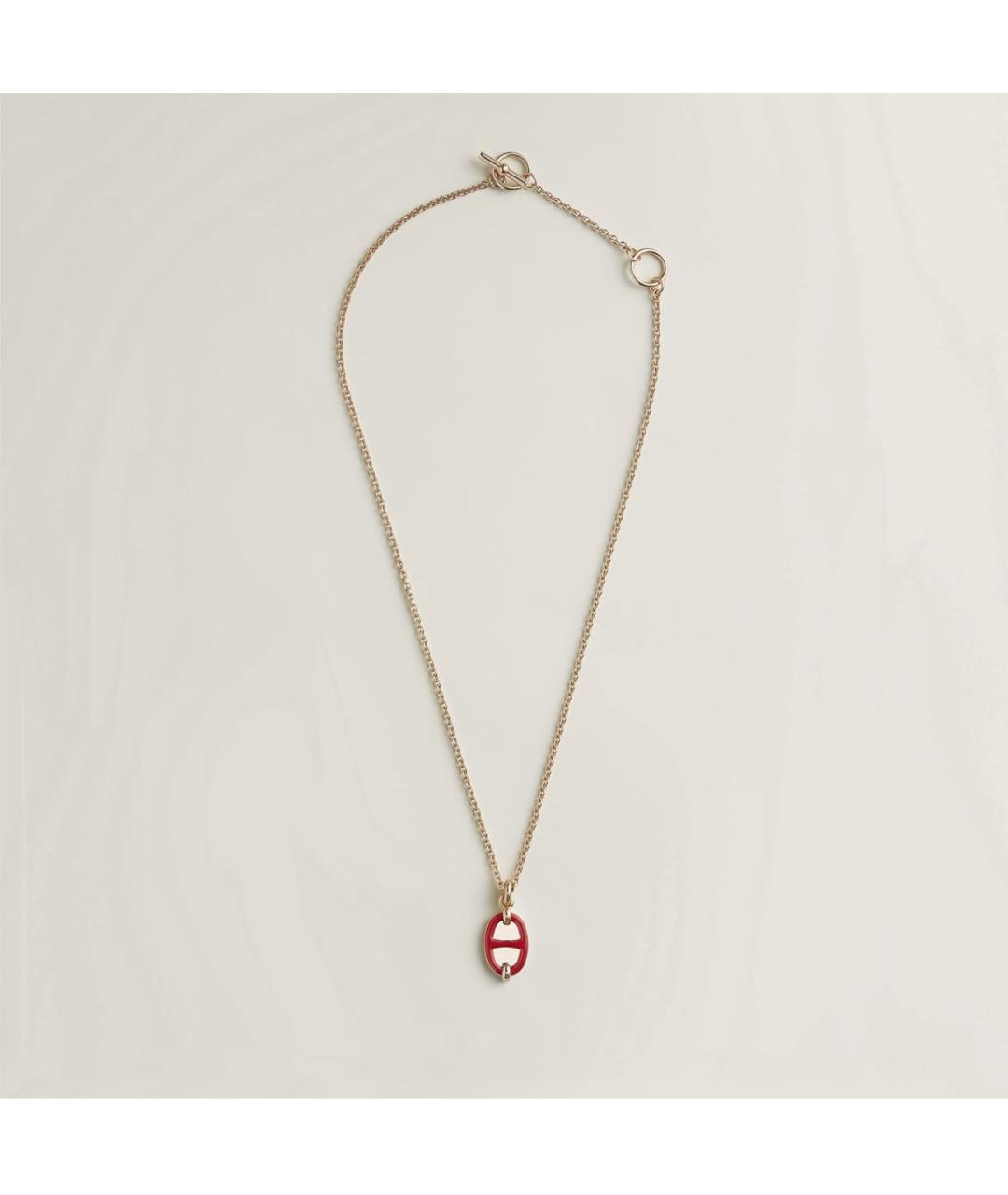 HERMES Бордовая металлическая подвеска, фото 2