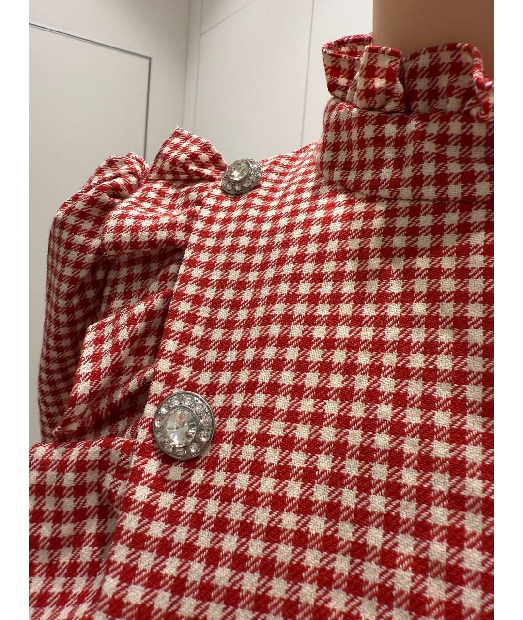 ALESSANDRA RICH Красное шерстяное коктейльное платье, фото 4