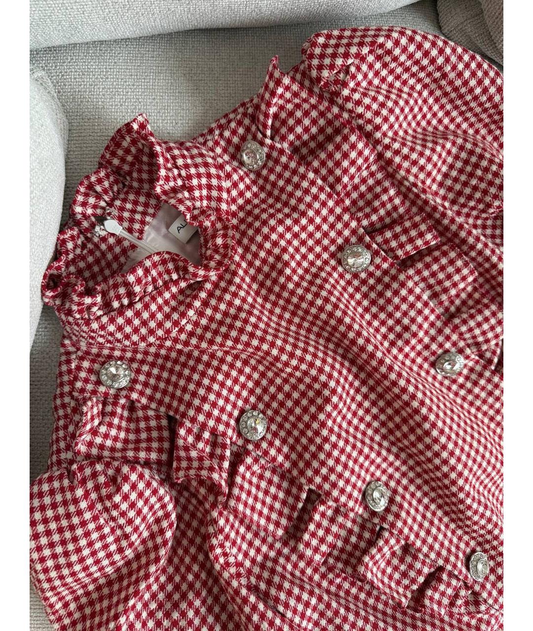 ALESSANDRA RICH Красное шерстяное коктейльное платье, фото 5