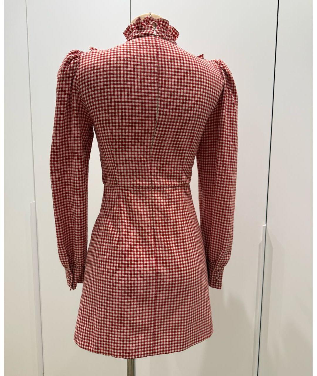 ALESSANDRA RICH Красное шерстяное коктейльное платье, фото 2