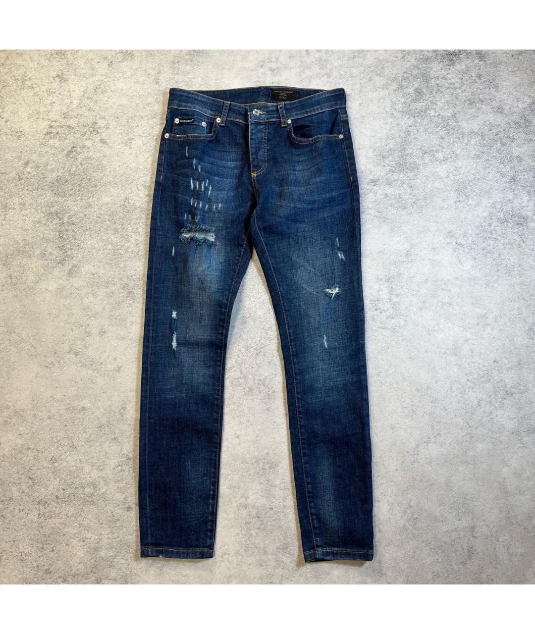 DOLCE&GABBANA Синие хлопковые джинсы скинни, фото 9