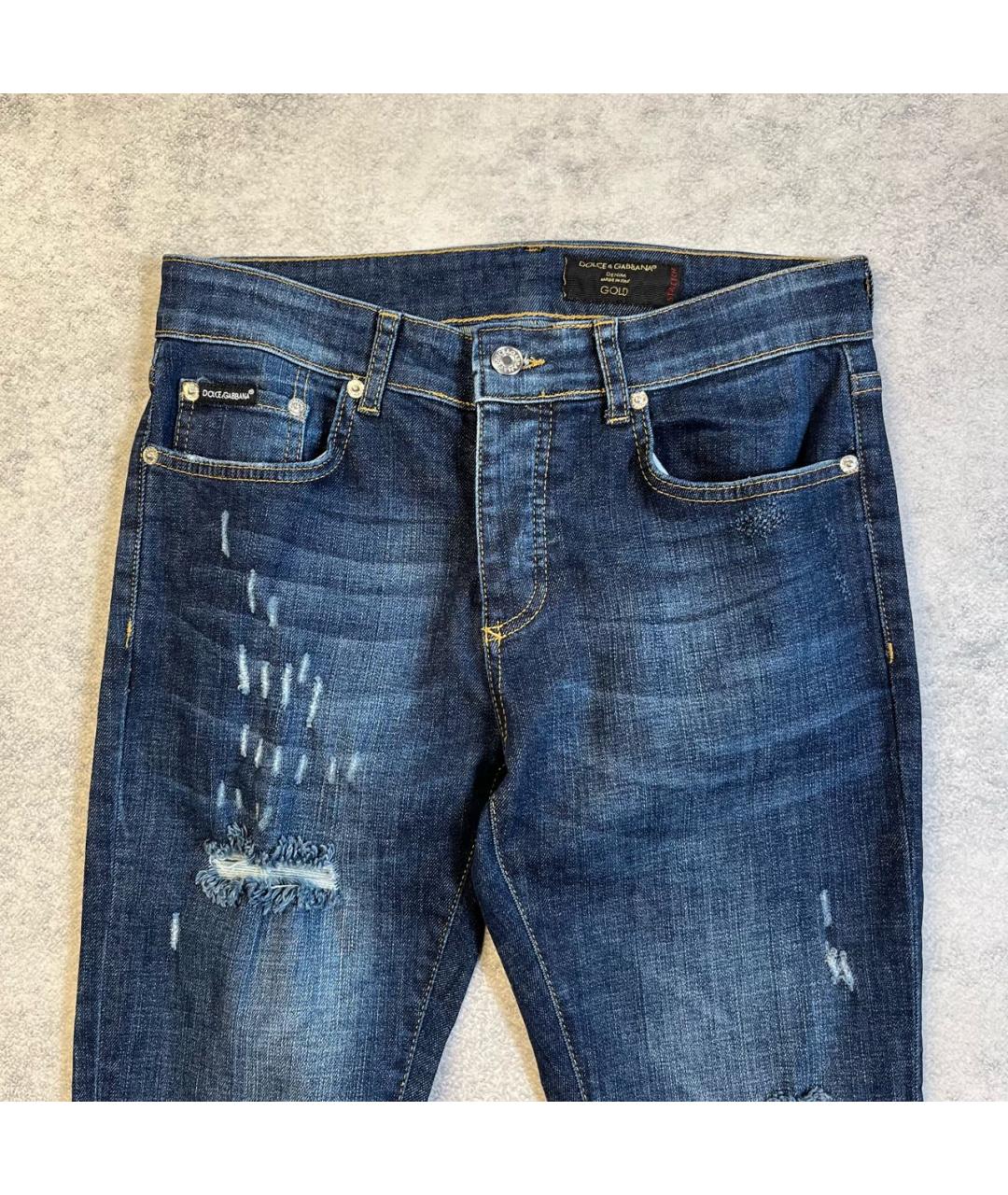 DOLCE&GABBANA Синие хлопковые джинсы скинни, фото 2