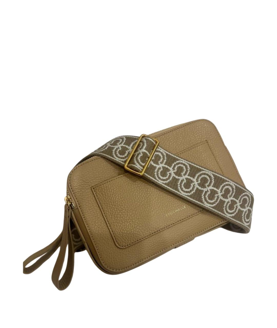 COCCINELLE Бежевая кожаная сумка тоут, фото 1