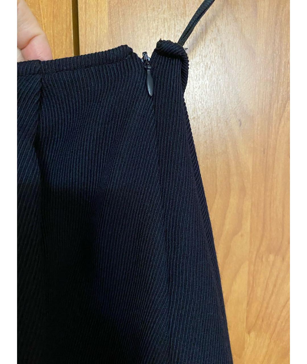 MIU MIU Темно-синяя шерстяная юбка мини, фото 5
