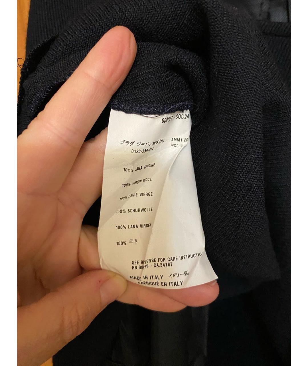 MIU MIU Темно-синяя шерстяная юбка мини, фото 3