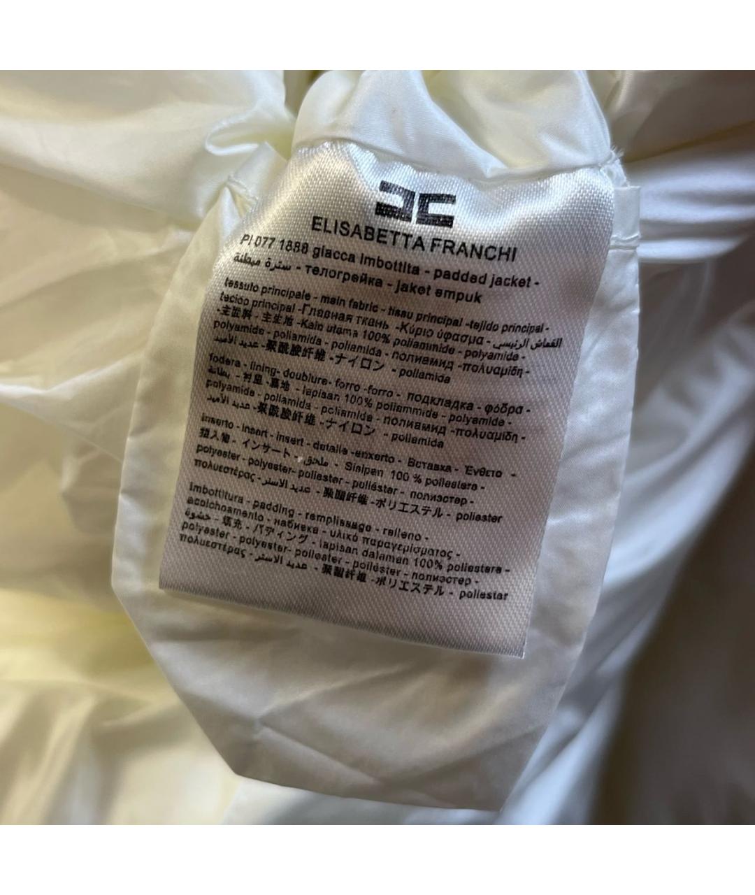 ELISABETTA FRANCHI Белый полиэстеровый пуховик, фото 8