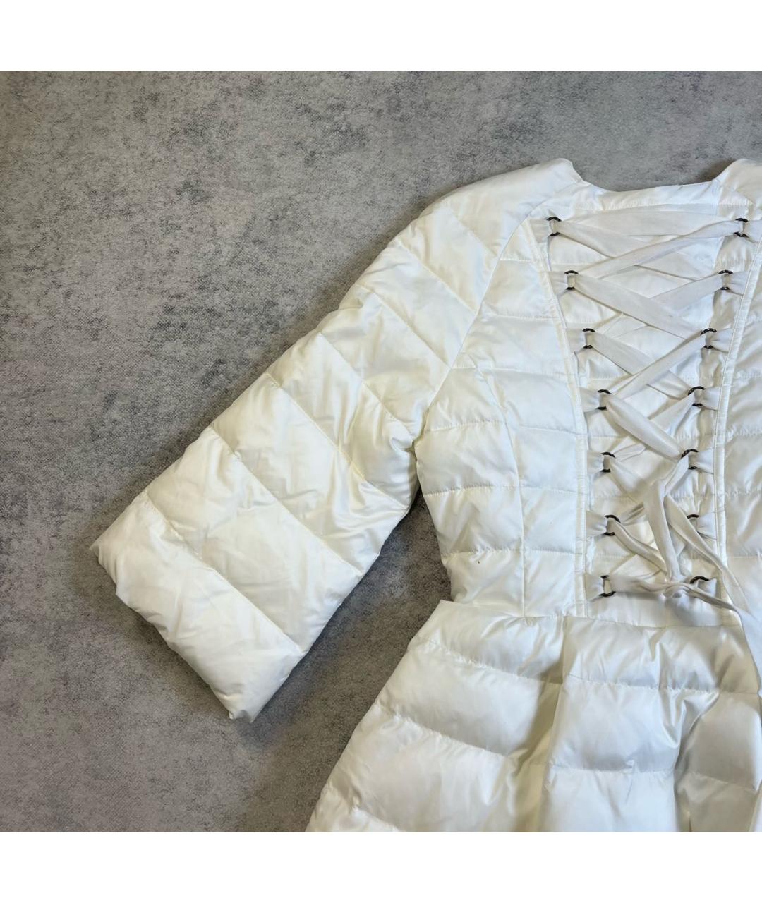 ELISABETTA FRANCHI Белый полиэстеровый пуховик, фото 6