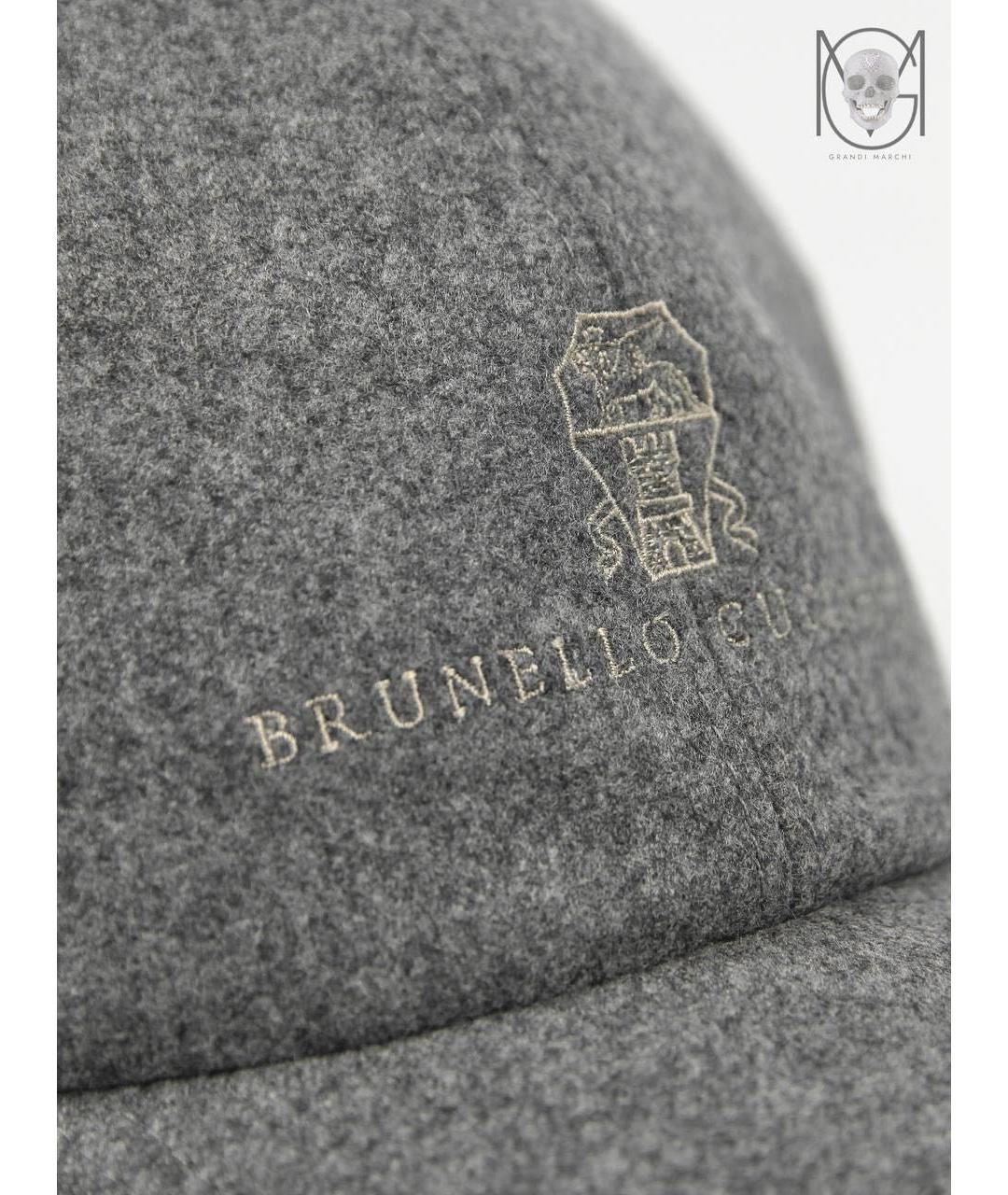 BRUNELLO CUCINELLI Серая шерстяная кепка/бейсболка, фото 7