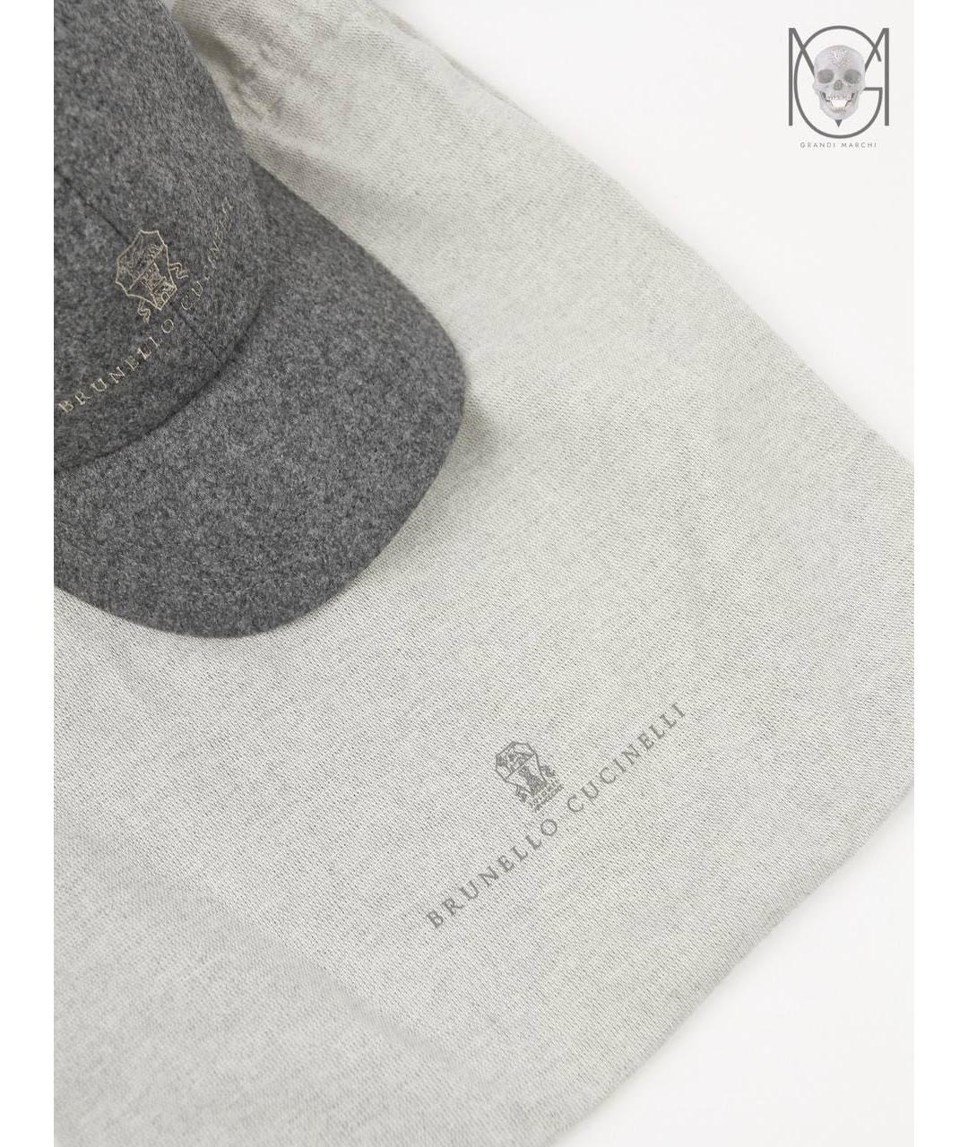 BRUNELLO CUCINELLI Серая шерстяная кепка/бейсболка, фото 4