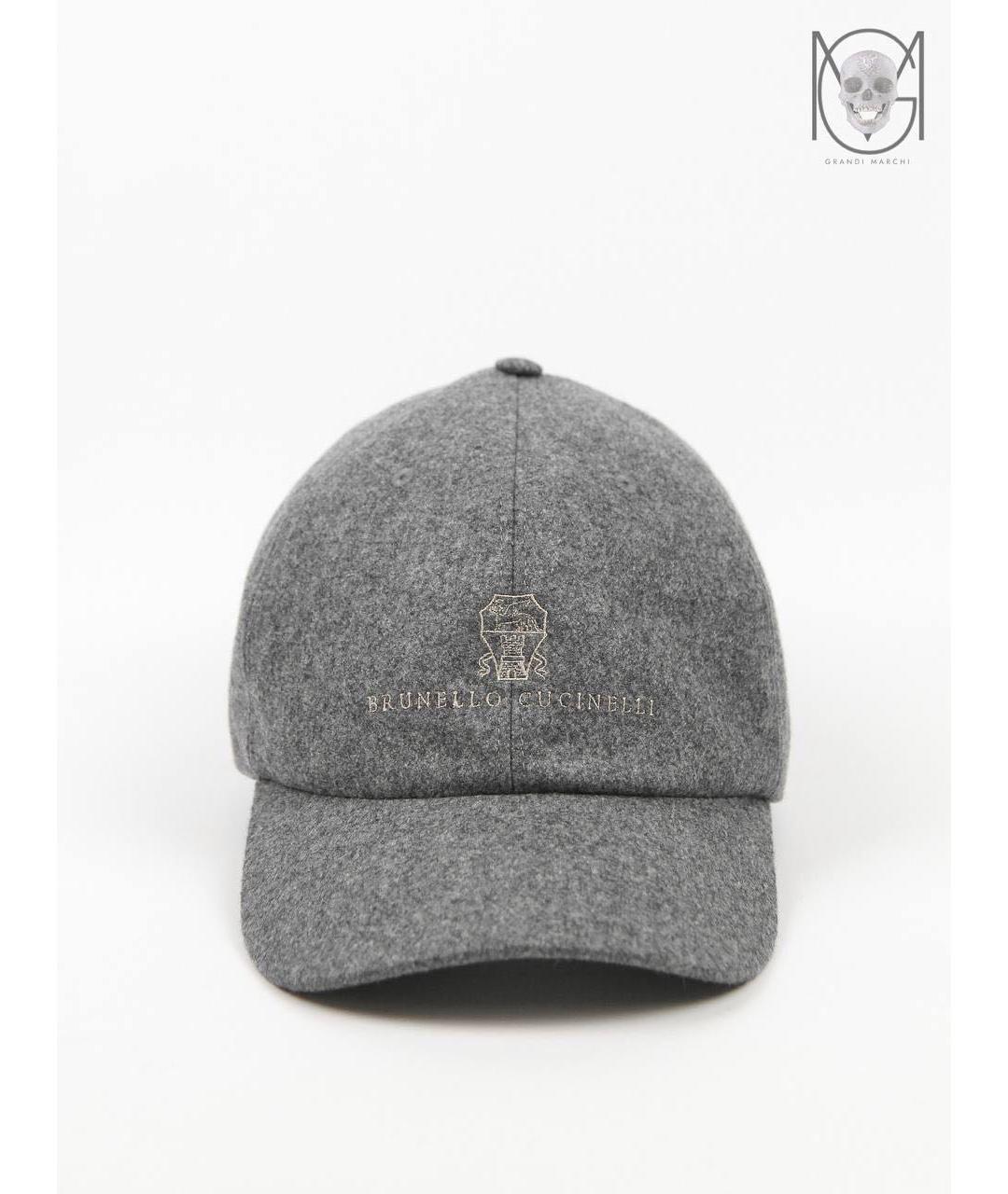 BRUNELLO CUCINELLI Серая шерстяная кепка/бейсболка, фото 2