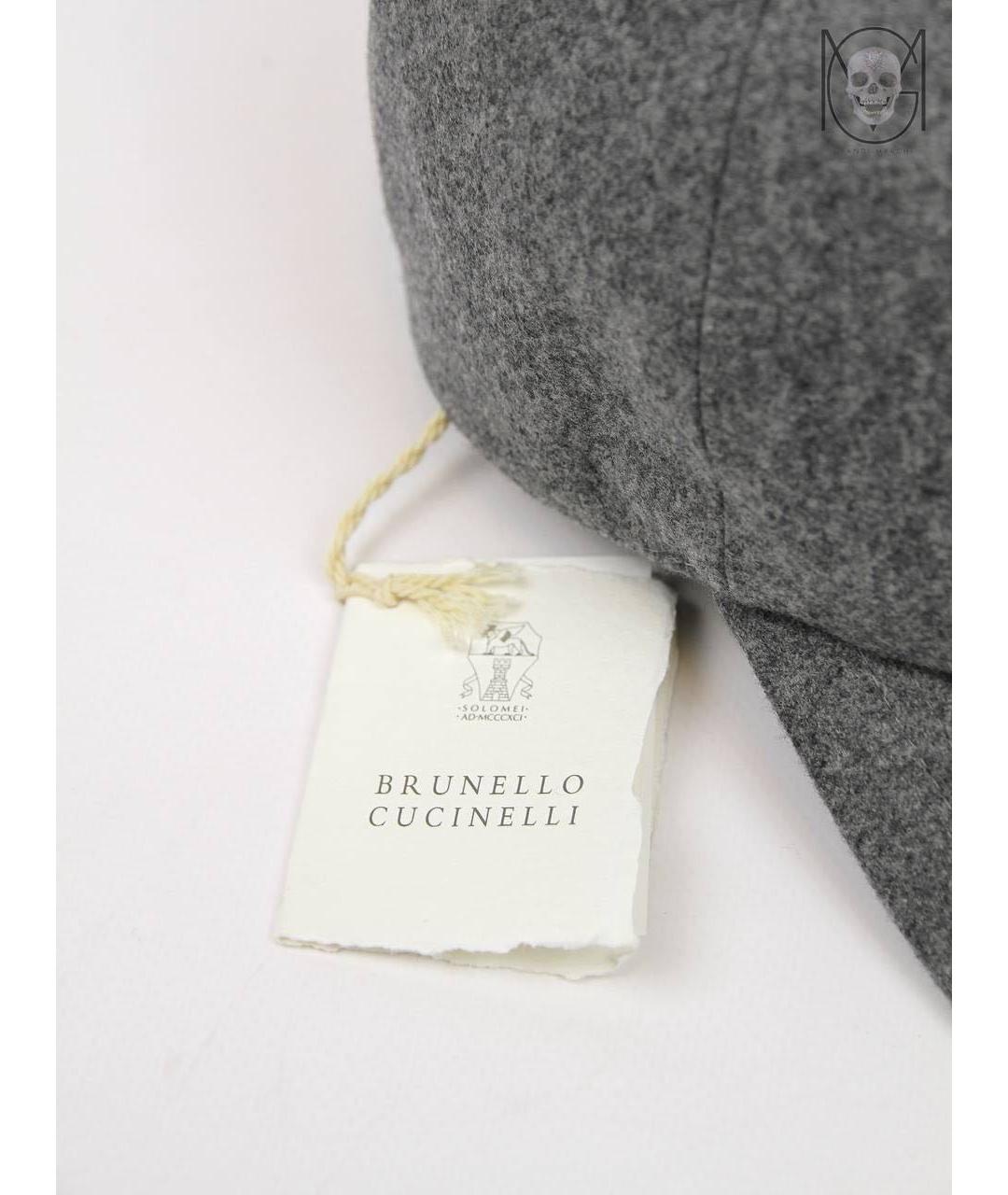 BRUNELLO CUCINELLI Серая шерстяная кепка/бейсболка, фото 5