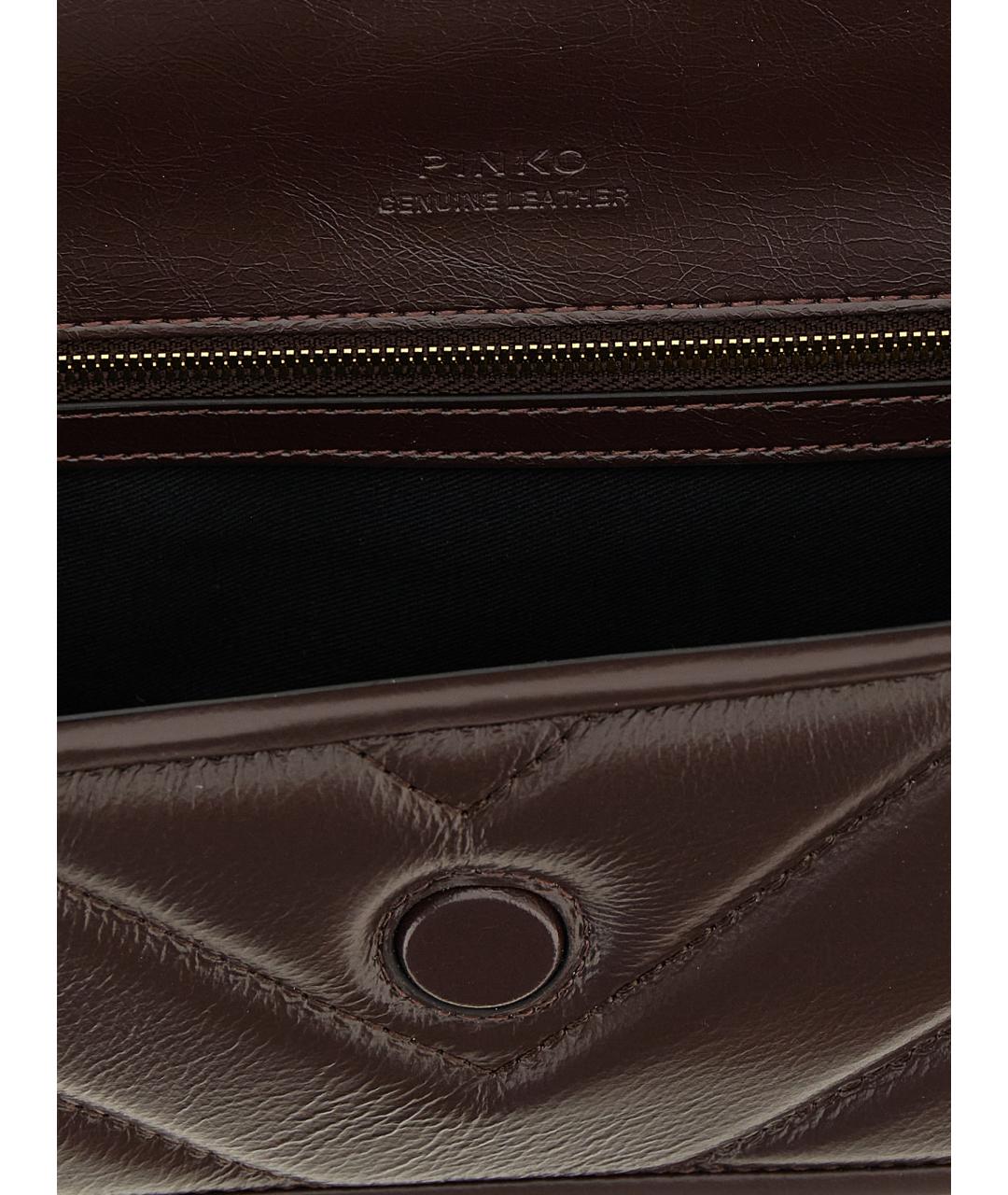 PINKO Бордовая кожаная сумка через плечо, фото 3