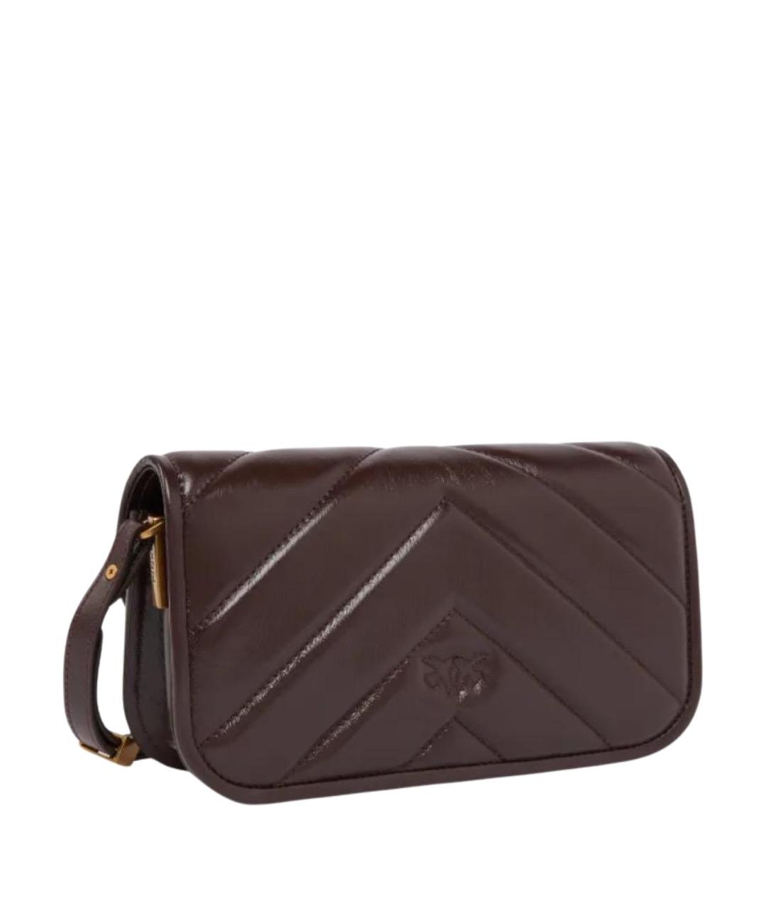 PINKO Бордовая кожаная сумка через плечо, фото 4