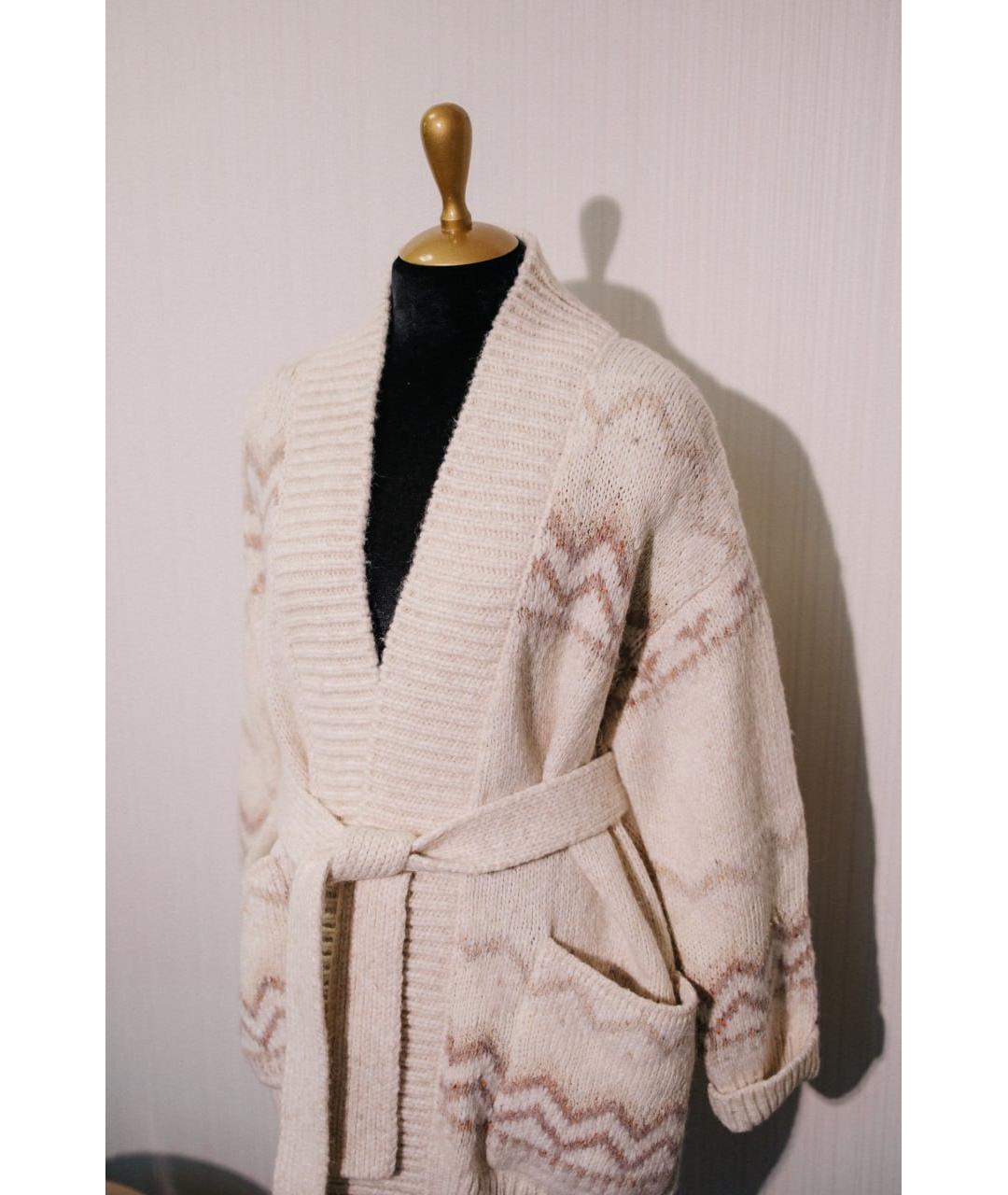 ERMANNO SCERVINO Бежевый шерстяной кардиган, фото 2