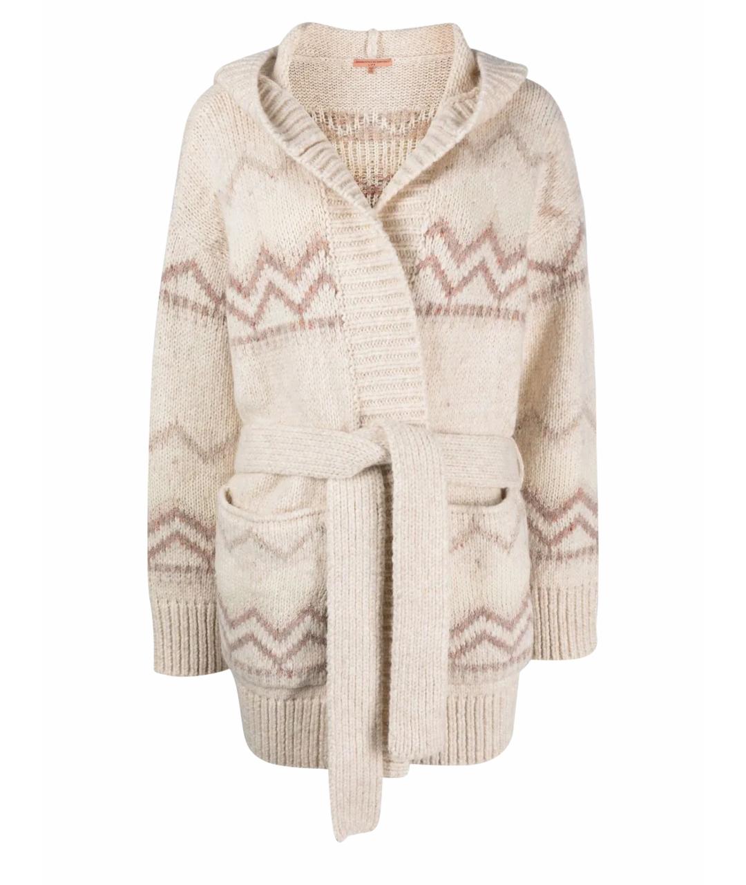 ERMANNO SCERVINO Бежевый шерстяной кардиган, фото 1