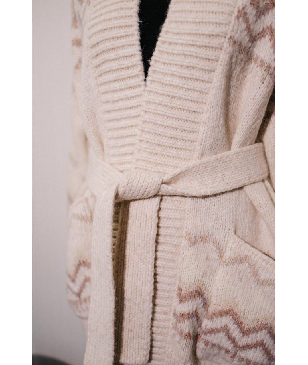 ERMANNO SCERVINO Бежевый шерстяной кардиган, фото 3