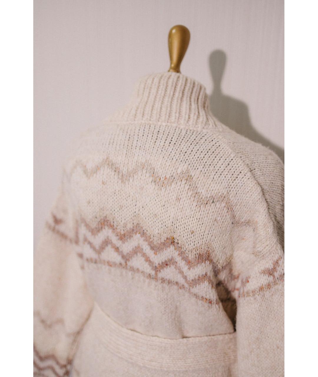 ERMANNO SCERVINO Бежевый шерстяной кардиган, фото 5