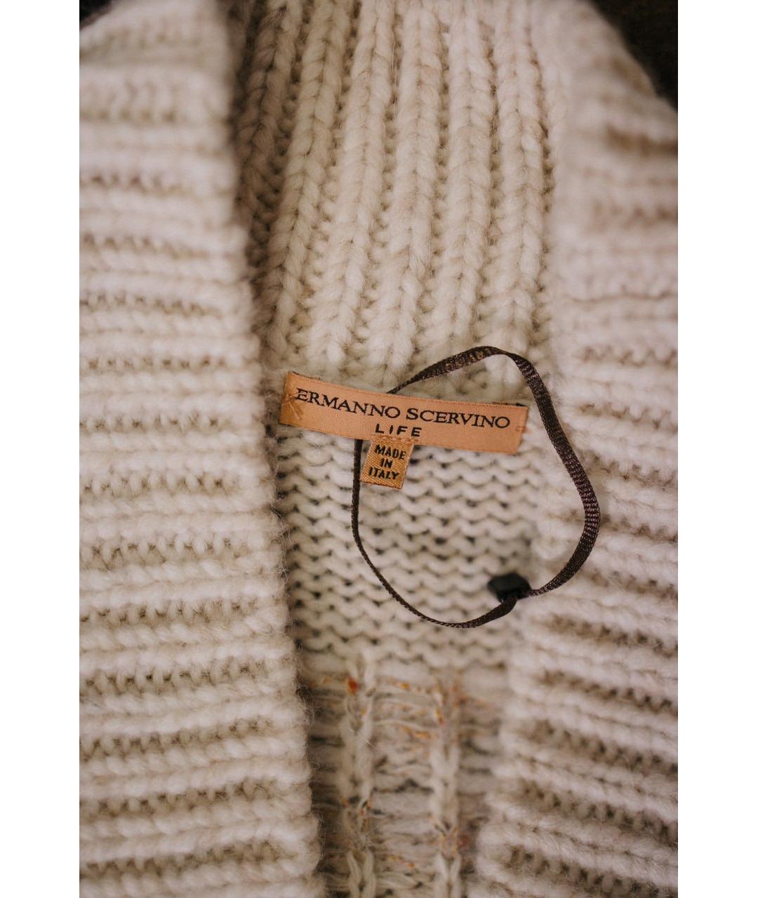 ERMANNO SCERVINO Бежевый шерстяной кардиган, фото 6