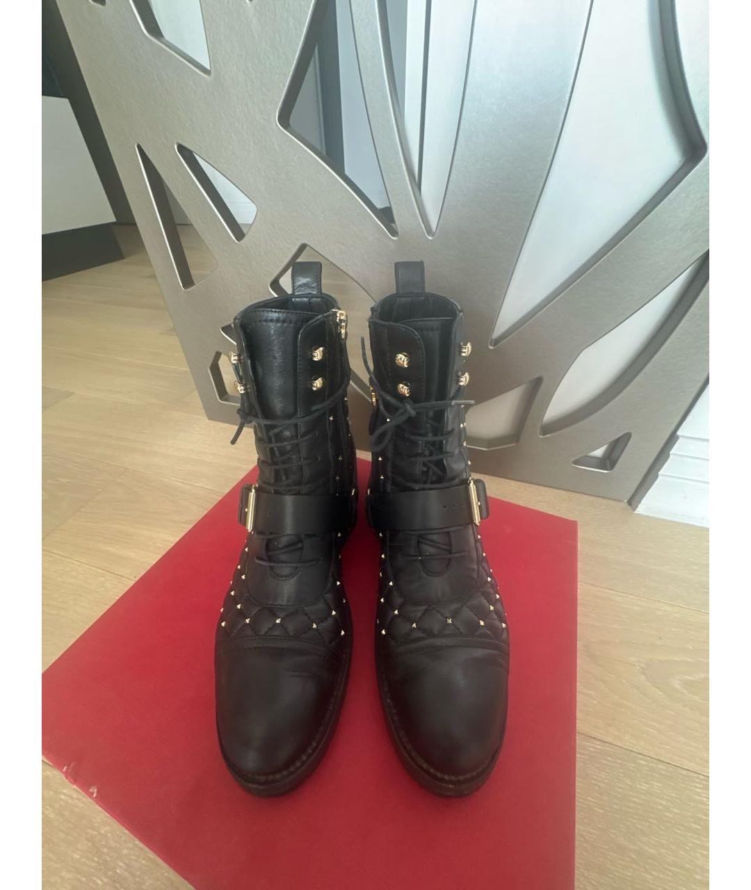 VALENTINO Черные кожаные ботинки, фото 2