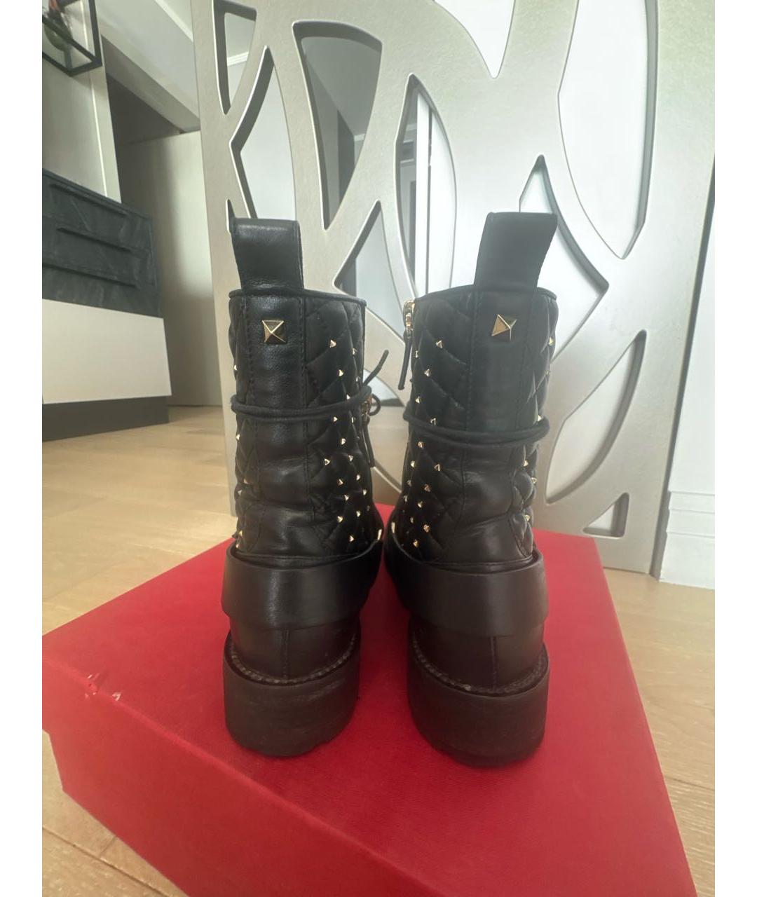 VALENTINO Черные кожаные ботинки, фото 4
