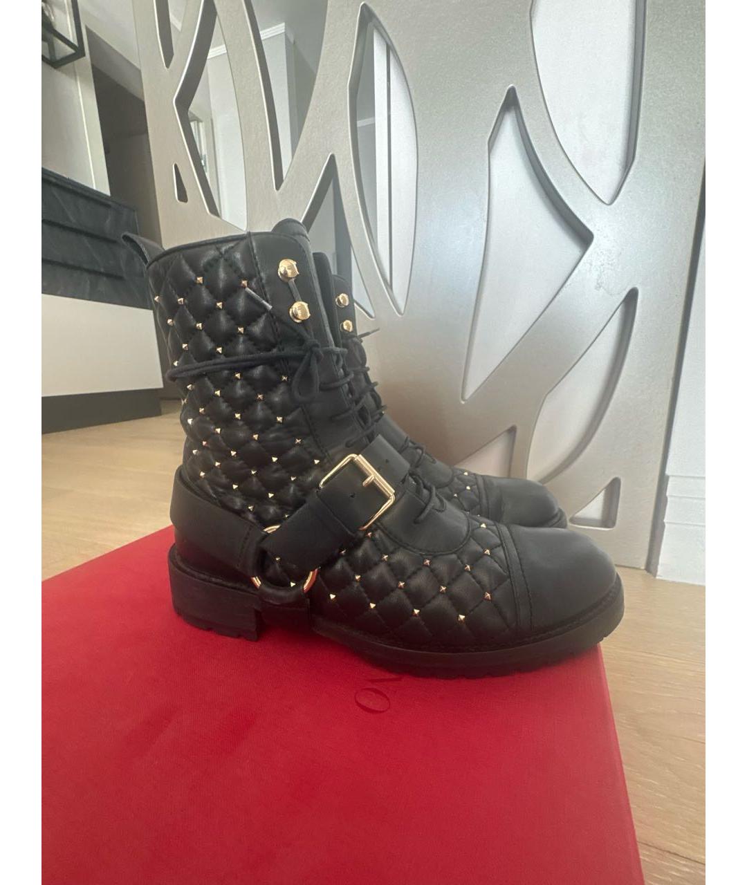VALENTINO Черные кожаные ботинки, фото 8