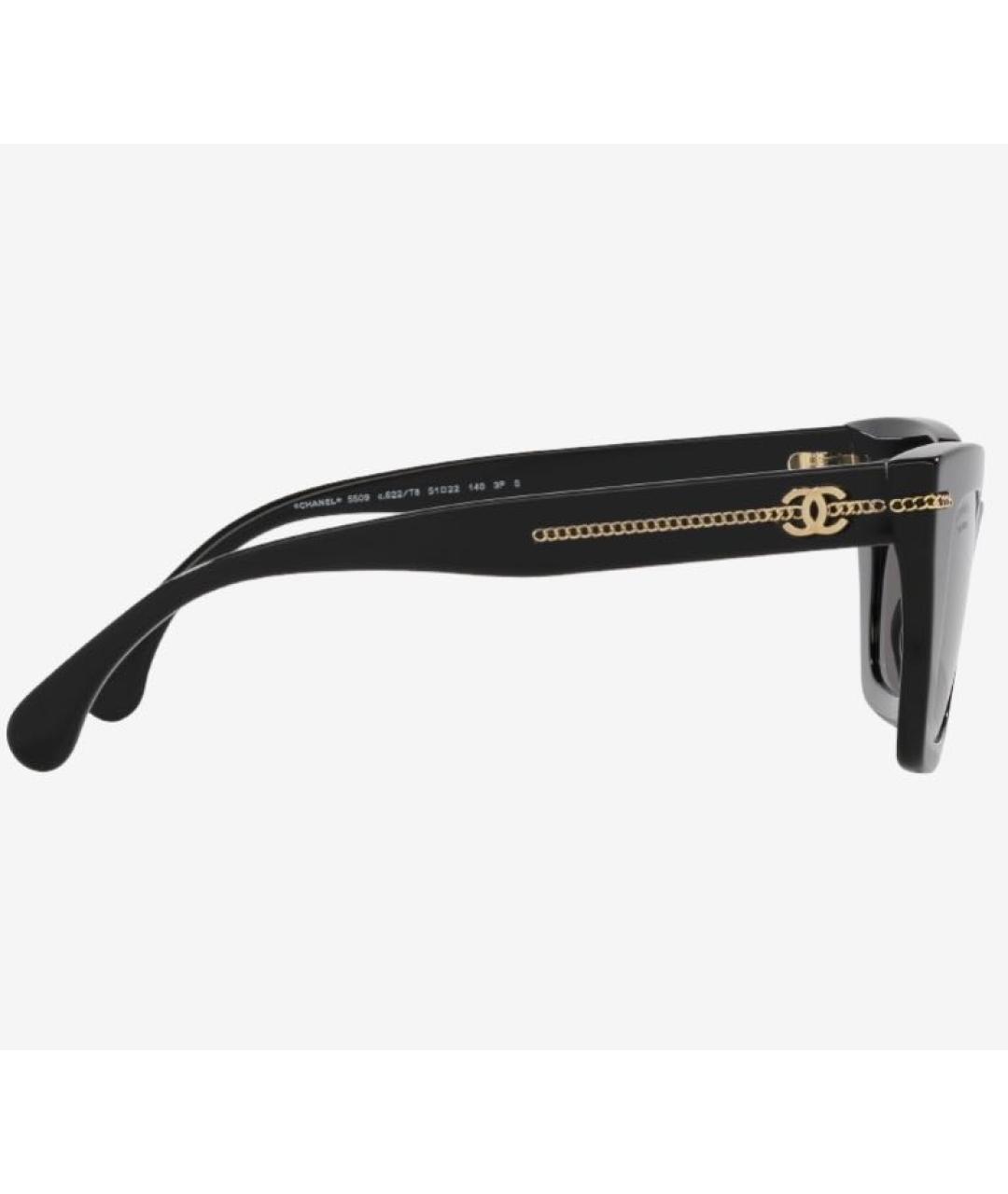 CHANEL Черные пластиковые солнцезащитные очки, фото 3